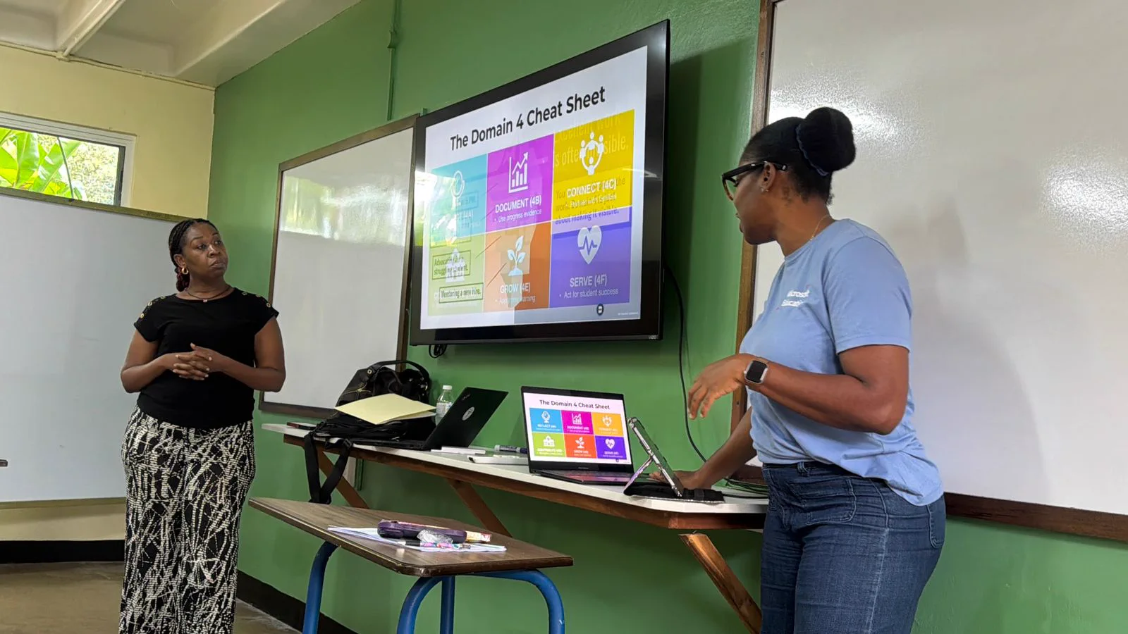 Farika Atkins facilitating a workshop on Domain 4 of the Danielson Framework with educators